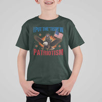 I Put The Tism In Patriotism T Shirt For Kid Raccoon Bald Eagle 4th of July USA