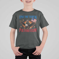 I Put The Tism In Patriotism T Shirt For Kid Raccoon Bald Eagle 4th of July USA
