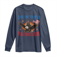 I Put The Tism In Patriotism Long Sleeve Shirt Raccoon Bald Eagle 4th of July USA