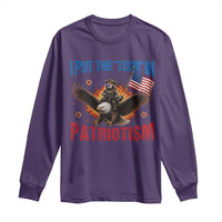 I Put The Tism In Patriotism Long Sleeve Shirt Raccoon Bald Eagle 4th of July USA