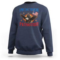 I Put The Tism In Patriotism Sweatshirt Raccoon Bald Eagle 4th of July USA