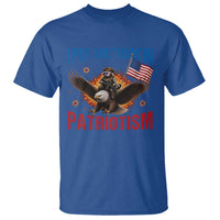I Put The Tism In Patriotism T Shirt Raccoon Bald Eagle 4th of July USA