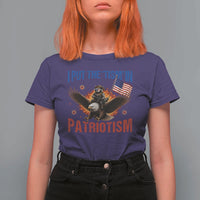 I Put The Tism In Patriotism T Shirt For Women Raccoon Bald Eagle 4th of July USA
