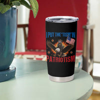 I Put The Tism In Patriotism Tumbler Cup Raccoon Bald Eagle 4th of July USA