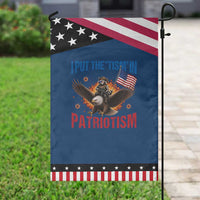 I Put The Tism In Patriotism Patriotic Garden Flag Raccoon Bald Eagle 4th of July USA