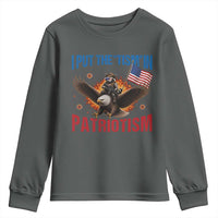 I Put The Tism In Patriotism Youth Sweatshirt Raccoon Bald Eagle 4th of July USA