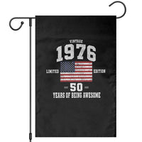 50th Birthday Garden Flag Vintage 1976 Limited Edition 50 Years Of Being Awesome USA Flag