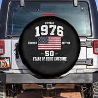 50th Birthday Spare Tire Cover Vintage 1976 Limited Edition 50 Years Of Being Awesome USA Flag