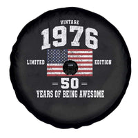 50th Birthday Spare Tire Cover Vintage 1976 Limited Edition 50 Years Of Being Awesome USA Flag