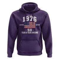 50th Birthday Hoodie Vintage 1976 Limited Edition 50 Years Of Being Awesome USA Flag