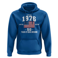 50th Birthday Hoodie Vintage 1976 Limited Edition 50 Years Of Being Awesome USA Flag
