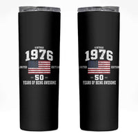 50th Birthday Skinny Tumbler Vintage 1976 Limited Edition 50 Years Of Being Awesome USA Flag