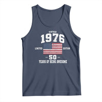 50th Birthday Tank Top Vintage 1976 Limited Edition 50 Years Of Being Awesome USA Flag