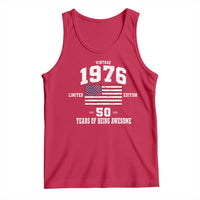 50th Birthday Tank Top Vintage 1976 Limited Edition 50 Years Of Being Awesome USA Flag