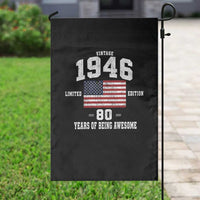 80th Birthday Garden Flag Vintage 1946 Limited Edition 80 Years Of Being Awesome USA Flag