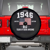80th Birthday Spare Tire Cover Vintage 1946 Limited Edition 80 Years Of Being Awesome USA Flag