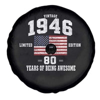 80th Birthday Spare Tire Cover Vintage 1946 Limited Edition 80 Years Of Being Awesome USA Flag