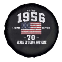 70th Birthday Spare Tire Cover Vintage 1956 Limited Edition 70 Years Of Being Awesome USA Flag