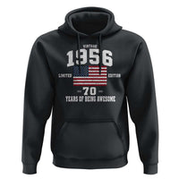 70th Birthday Hoodie Vintage 1956 Limited Edition 70 Years Of Being Awesome USA Flag