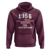 70th Birthday Hoodie Vintage 1956 Limited Edition 70 Years Of Being Awesome USA Flag