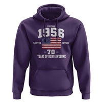 70th Birthday Hoodie Vintage 1956 Limited Edition 70 Years Of Being Awesome USA Flag