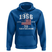 70th Birthday Hoodie Vintage 1956 Limited Edition 70 Years Of Being Awesome USA Flag