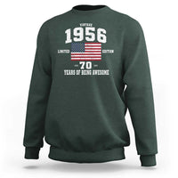 70th Birthday Sweatshirt Vintage 1956 Limited Edition 70 Years Of Being Awesome USA Flag