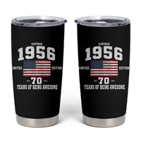 70th Birthday Tumbler Cup Vintage 1956 Limited Edition 70 Years Of Being Awesome USA Flag