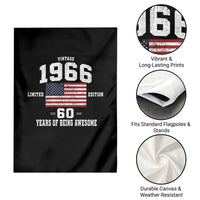 60th Birthday Garden Flag Vintage 1966 Limited Edition 60 Years Of Being Awesome USA Flag