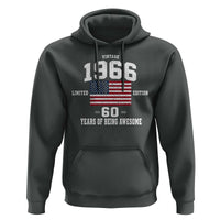 60th Birthday Hoodie Vintage 1966 Limited Edition 60 Years Of Being Awesome USA Flag