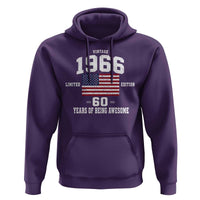 60th Birthday Hoodie Vintage 1966 Limited Edition 60 Years Of Being Awesome USA Flag
