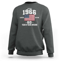 60th Birthday Sweatshirt Vintage 1966 Limited Edition 60 Years Of Being Awesome USA Flag