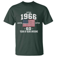 60th Birthday T Shirt Vintage 1966 Limited Edition 60 Years Of Being Awesome USA Flag