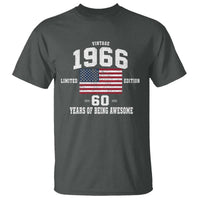60th Birthday T Shirt Vintage 1966 Limited Edition 60 Years Of Being Awesome USA Flag