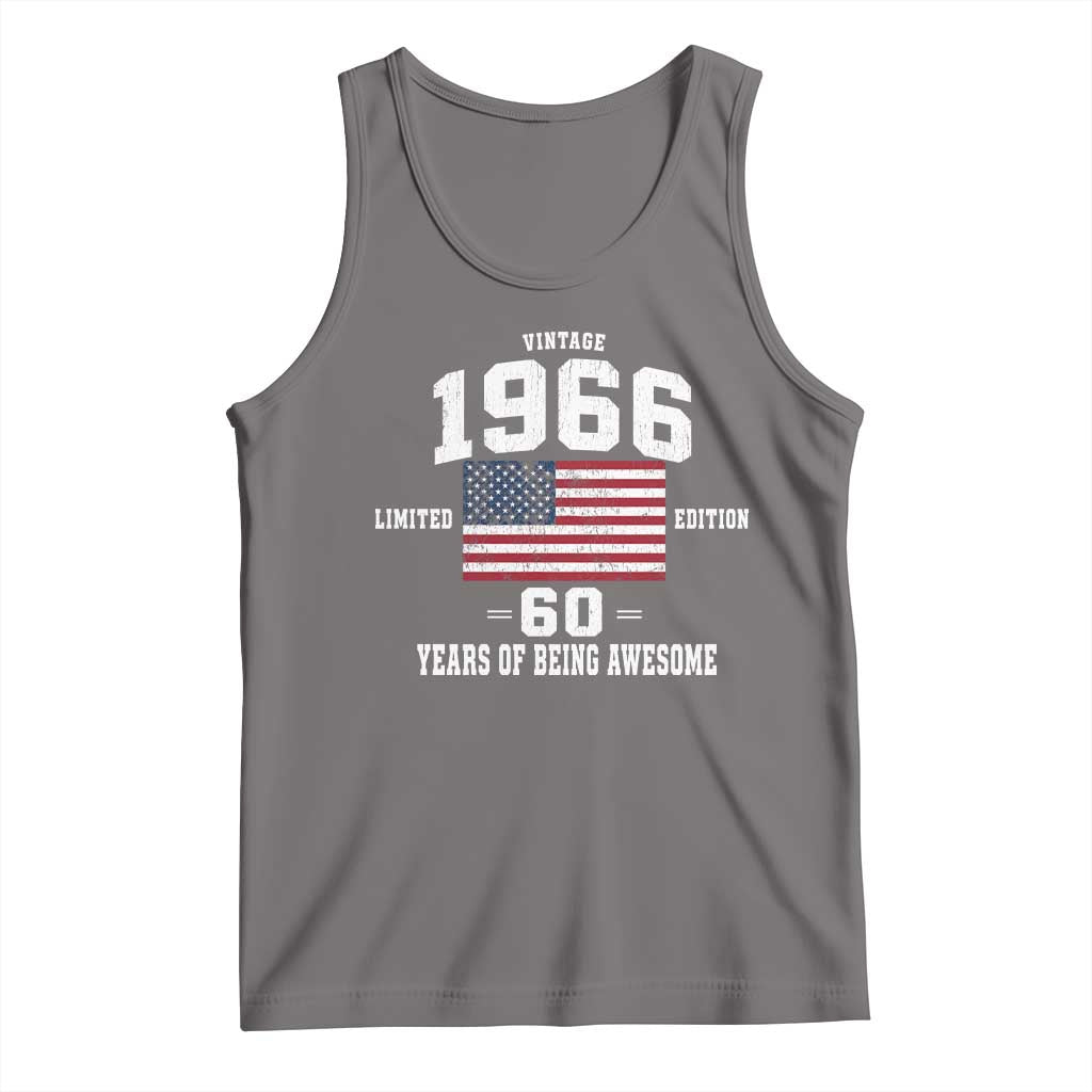 60th Birthday Tank Top Vintage 1966 Limited Edition 60 Years Of Being Awesome USA Flag