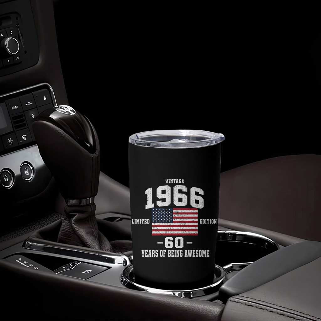 60th Birthday Tumbler Cup Vintage 1966 Limited Edition 60 Years Of Being Awesome USA Flag