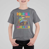 Roaring Into Kindergarten T Shirt For Kid Back to School Dinosaur T-Rex Monster Truck - Wonder Print Shop