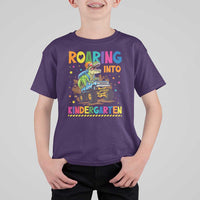 Roaring Into Kindergarten T Shirt For Kid Back to School Dinosaur T-Rex Monster Truck - Wonder Print Shop