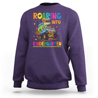 Roaring Into Kindergarten Sweatshirt Back to School Dinosaur T-Rex Monster Truck - Wonder Print Shop