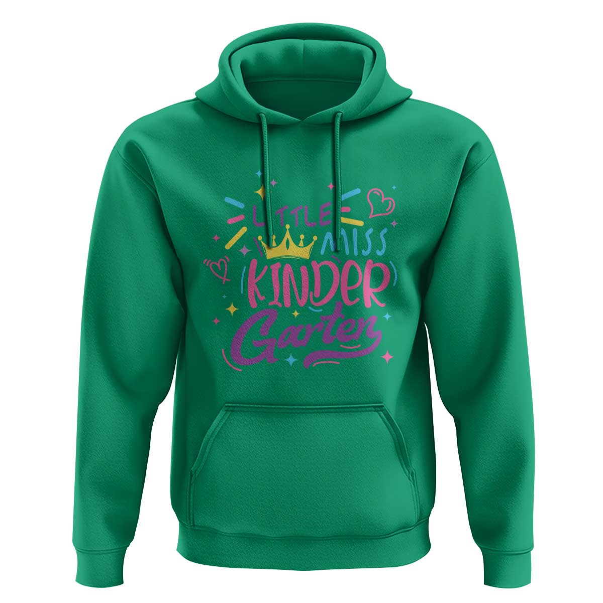 Little Miss Kindergarten Hoodie Back To School Crown Lovely Heart - Wonder Print Shop