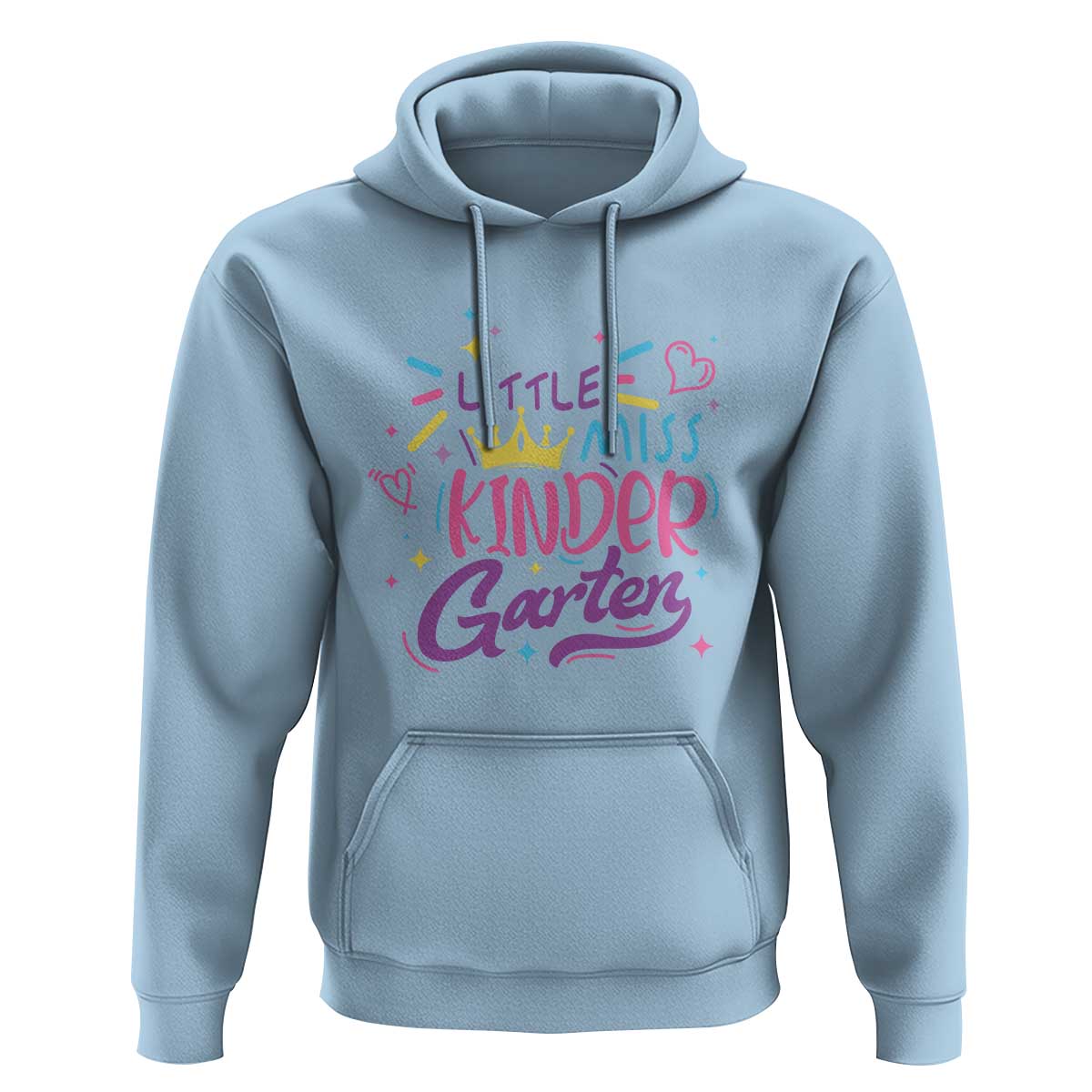 Little Miss Kindergarten Hoodie Back To School Crown Lovely Heart - Wonder Print Shop
