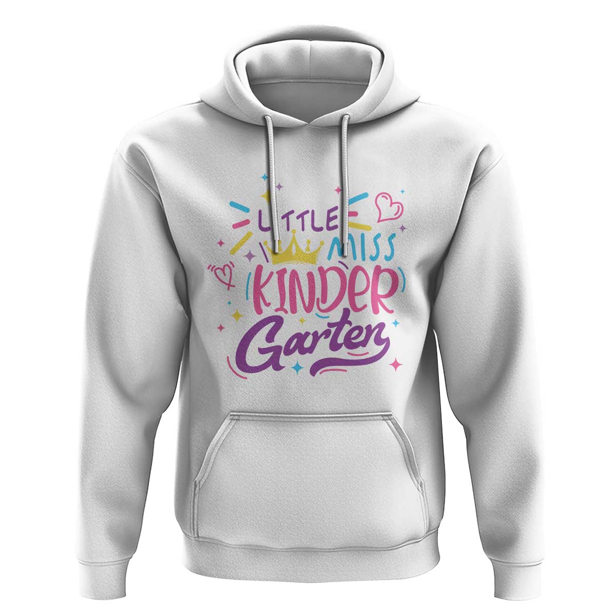 Little Miss Kindergarten Hoodie Back To School Crown Lovely Heart - Wonder Print Shop
