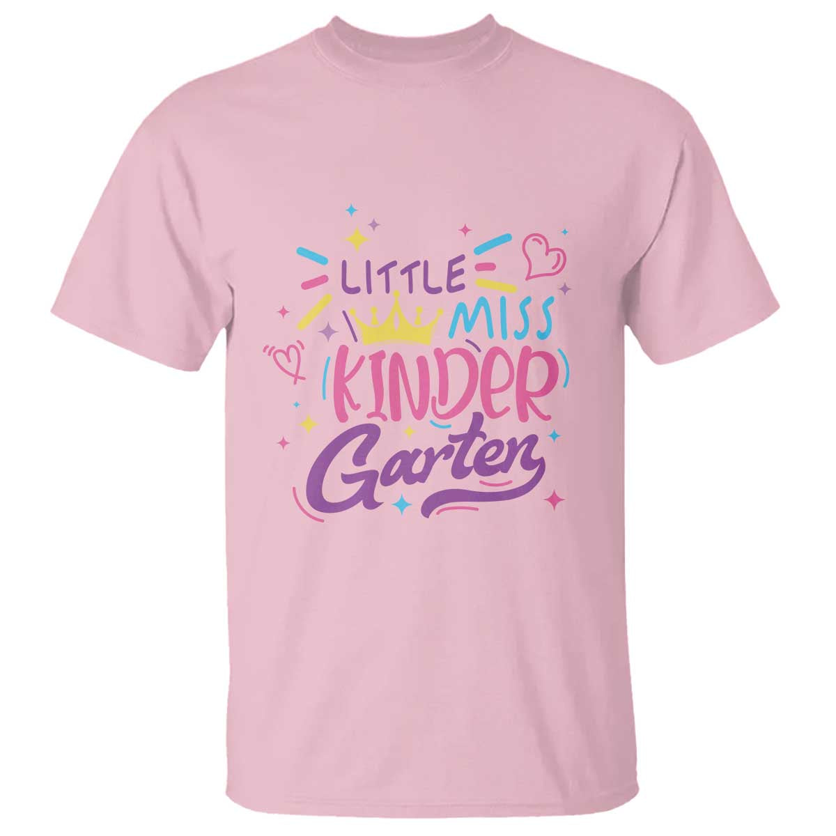 Little Miss Kindergarten T Shirt Back To School Crown Lovely Heart - Wonder Print Shop
