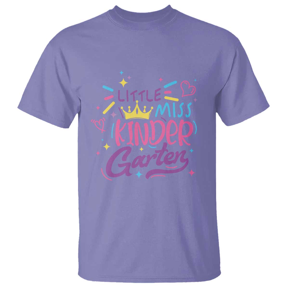 Little Miss Kindergarten T Shirt Back To School Crown Lovely Heart - Wonder Print Shop