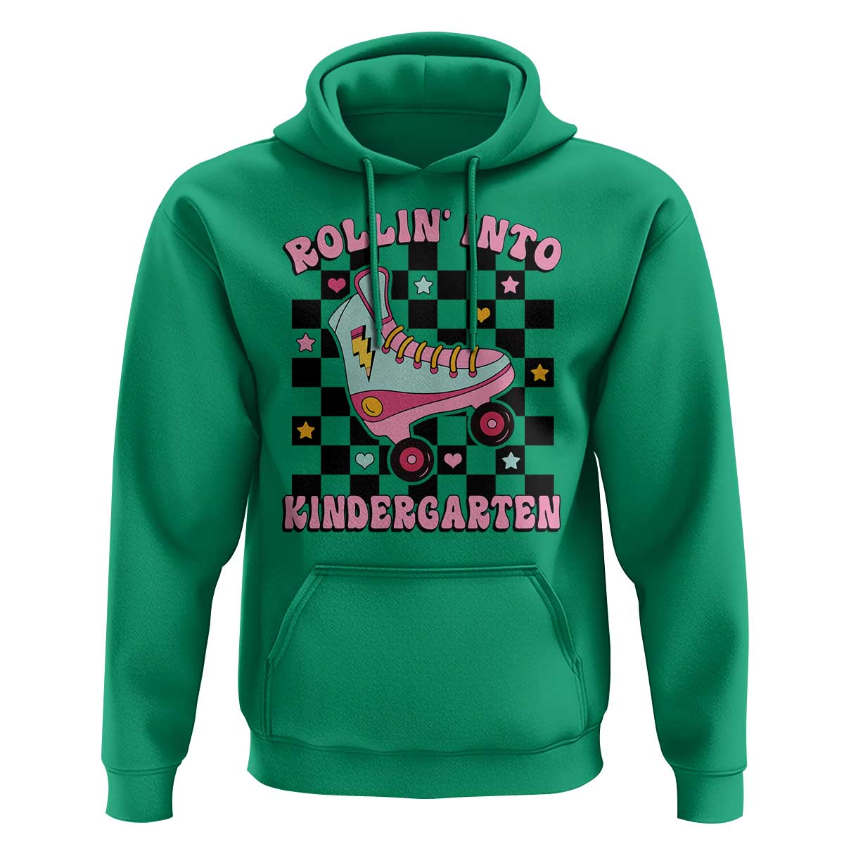 Rolling Into Kindergarten Hoodie Back To School Roller Skating Girl - Wonder Print Shop