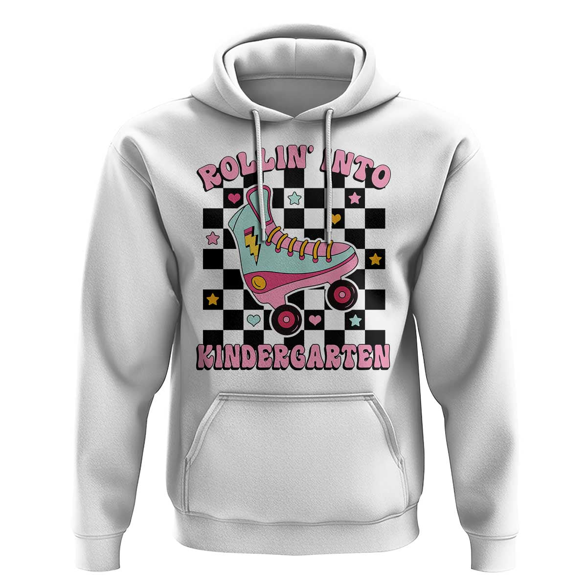 Rolling Into Kindergarten Hoodie Back To School Roller Skating Girl - Wonder Print Shop
