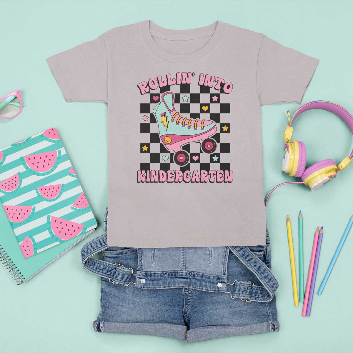 Rolling Into Kindergarten T Shirt For Kid Back To School Roller Skating Girl - Wonder Print Shop