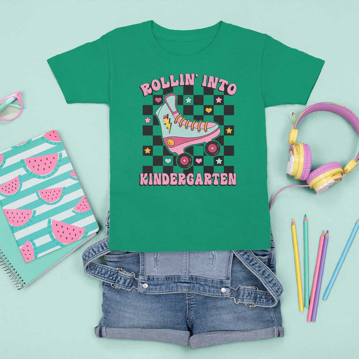 Rolling Into Kindergarten T Shirt For Kid Back To School Roller Skating Girl - Wonder Print Shop
