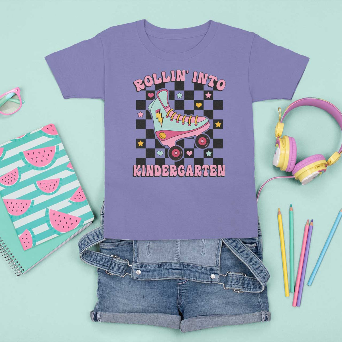 Rolling Into Kindergarten T Shirt For Kid Back To School Roller Skating Girl - Wonder Print Shop