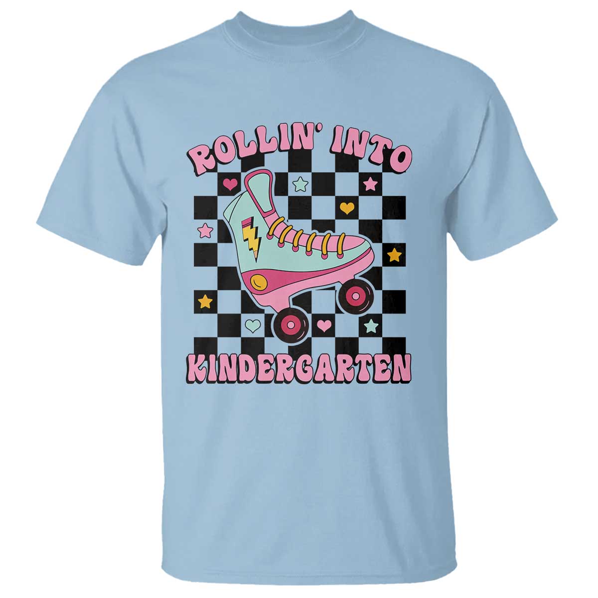 Rolling Into Kindergarten T Shirt Back To School Roller Skating Girl - Wonder Print Shop
